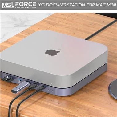 Dockingstation für den M1 Mac Mini 2021 USB3.2 mit HDD-SDD-Gehäuse, 9-in-1-Dockingstation