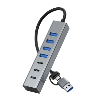 USB-Hub 7Port mit 3x USB C 3.0 und 4x USB A 3.0