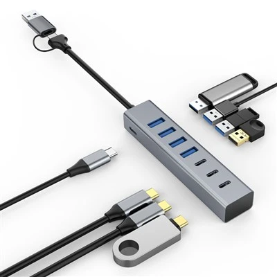 USB3.2 Gen1 (5 Gbit/s), 3xUSB C und 4xUSB A